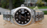 AAA Grade Rolex Datejust Black Diamond Dial Stainless Steel Copy Watches